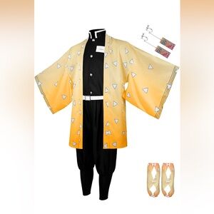 Drofe Tanjirou Zenitsu Cosplay Costume Japanese Anime Kimono Outfit Halloween